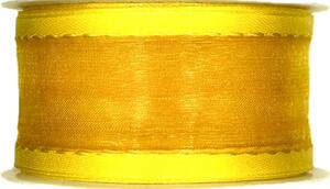 Stuha organzová CHAMPAGNER prošívaná žlutá 40mm x 3m (9,-Kč/m)