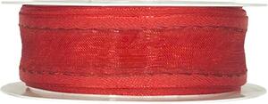 Stuha organzová CHAMPAGNER červená 25mm x 2m (10,-Kč/m)