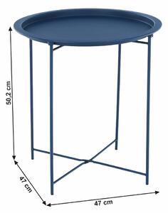 Modrý příruční stolek RENDER s odnímatelným tácem