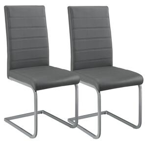 FurniGO Sada 2 konzolových židlí Vegas - šedá