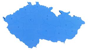 Slepá mapa České republiky Červená