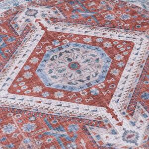 Makro Abra Kulatý koberec CHENILLE PRINTED CLF-22 Klasický bordó šedý Rozměr: průměr 120 cm