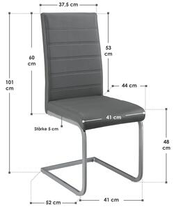 FurniGO Sada 2 konzolových židlí Vegas - šedá