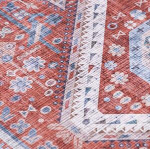 Makro Abra Kulatý koberec CHENILLE PRINTED CLF-22 Klasický bordó šedý Rozměr: průměr 120 cm