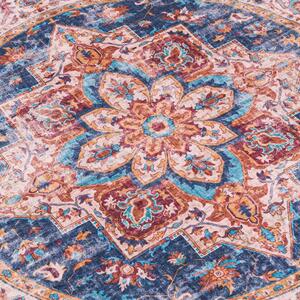 Makro Abra Kulatý koberec CHENILLE PRINTED Y-169A Klasický hnědý modrý Rozměr: průměr 120 cm