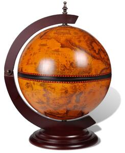 Stolní globus bar stojan na víno eukalyptové dřevo