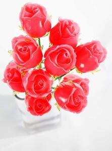 Růže červená, krystalická 81cm, 12ks
