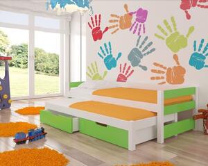 Dětská postel s přistýlkou FRAGA Barva: bílá / zelená
