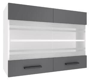 Kuchyňská skříňka Belini horní 80 cm šedý mat TOR SGW80/2/WT/SR/0/B1