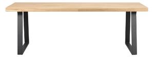 Rowico Home, Jídelní stůl z masivního dubu BROOKLYN Oak/black, 220x95 cm | dub, přírodní, černá 119822