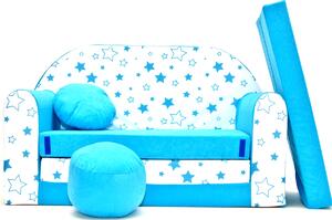 Rozkládací dětská pohovka Nellys ® 85R - Magic stars - modré - -