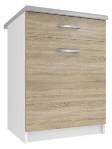 Kuchyňská skříňka Belini spodní se zásuvkami 60 cm dub sonoma s pracovní deskou TOR SDSZ1-60/0/WT/DS/0/E