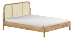 Dvoulůžková postel z dubového dřeva bez roštu 180x200 cm v přírodní barvě Olive Rotan – Vipack
