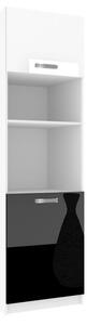 Vysoká kuchyňská skříňka Belini pro vestavnou troubu 60 cm bílý lesk / černý lesk INF SSP60/0/WT/WB/0/F