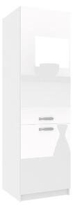 Vysoká kuchyňská skříňka Belini na vestavnou lednici 60 cm bílý lesk INF SSL60/0/WT/W/0/F