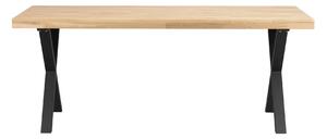 Rowico Home, Jídelní stůl z masivního dubu BROOKLYN Oak/black, 170x95 cm | dub, přírodní, černá 119839