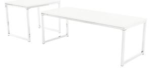 Set 2 konferenčních stolků, bílá matná / chrom, MAGNO TYP 2