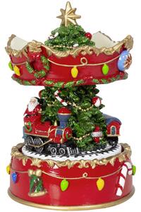 Dům Vánoc Hrací otočná skříňka Santa ve vláku 17 cm