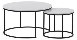 Set dvou konferenčních stolků IKLIN MDF barva bílá, kov černý lak