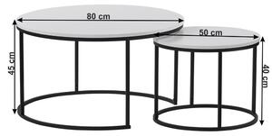 Set dvou konferenčních stolků, bílá/černá, IKLIN
