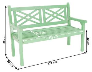 Dřevěná zahradní lavička, neo mint, 124 cm, FABLA