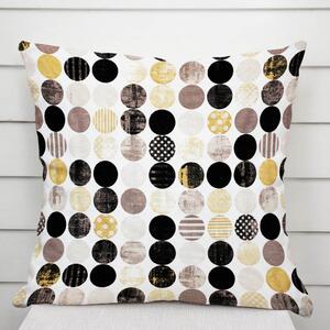 Biante Dekorační povlak na polštář Leona LN-058 Zlaté a černé kuličky na bílém 50 x 60 cm