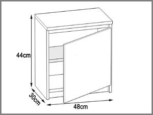 Noční stolek Belini bílý MH SN1/0/W/W/S/0