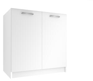 Kuchyňská skříňka Belini dřezová 80 cm bílý mat bez pracovní desky TOR SDZ80/0/WT/WT/0/E