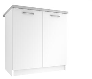 Kuchyňská skříňka Belini spodní 80 cm bílý mat s pracovní deskou TOR SD80/0/WT/WT/0/E