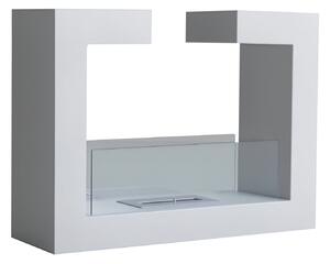 HOMCOM Stolní Bioethanol Krb 2000W z Nerezové Oceli bez Zápachu se Sklem 78 x 25 x 58 cm Bílá | Aosom