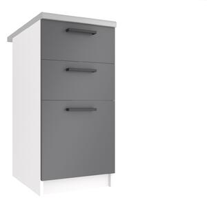 Kuchyňská skříňka Belini spodní se zásuvkami 40 cm šedý mat s pracovní deskou