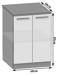 Kuchyňská skříňka Belini spodní 60 cm bílý mat s pracovní deskou TOR SD2-60/0/WT/WT/0/U