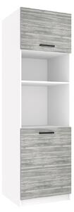 Vysoká kuchyňská skříňka Belini pro vestavnou troubu 60 cm šedý antracit Glamour Wood TOR SSP60/1/WT/GW/0/B1