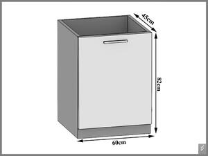 Kuchyňská skříňka Belini dřezová 60 cm šedý antracit Glamour Wood bez pracovní desky Výrobce TOR SDZ60/0/WT/GW/0/U