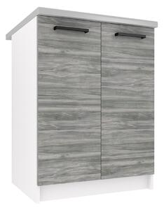 Kuchyňská skříňka Belini spodní 60 cm šedý antracit Glamour Wood s pracovní deskou TOR SD2-60/0/WT/GW/0/B1
