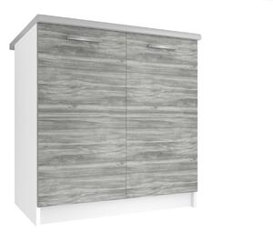 Kuchyňská skříňka Belini spodní 80 cm šedý antracit Glamour Wood s pracovní deskou TOR SD80/0/WT/GW/0/E