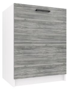 Kuchyňská skříňka Belini dřezová 60 cm šedý antracit Glamour Wood bez pracovní desky TOR SDZ60/0/WT/GW/0/B1