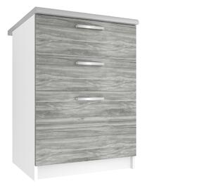 Kuchyňská skříňka Belini spodní se zásuvkami 60 cm šedý antracit Glamour Wood s pracovní deskou TOR SDSZ60/1/WT/GW/0/E