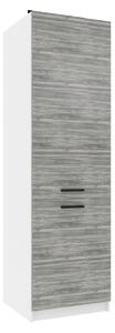Vysoká kuchyňská skříňka Belini na vestavnou lednici 60 cm šedý antracit Glamour Wood TOR SSL60/0/WT/GW/0/B1