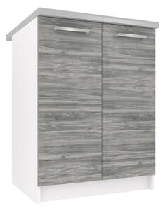 Kuchyňská skříňka Belini spodní 60 cm šedý antracit Glamour Wood s pracovní deskou TOR SD2-60/0/WT/GW/0/E