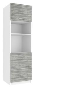 Vysoká kuchyňská skříňka Belini pro vestavnou troubu 60 cm šedý antracit Glamour Wood TOR SSP60/0/WT/GW/0/E