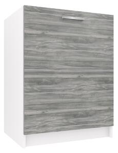 Kuchyňská skříňka Belini dřezová 60 cm šedý antracit Glamour Wood bez pracovní desky TOR SDZ60/0/WT/GW/0/E