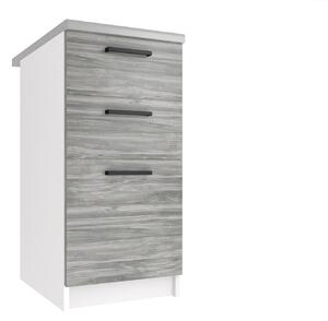Kuchyňská skříňka Belini spodní se zásuvkami 40 cm šedý antracit Glamour Wood s pracovní deskou TOR SDSZ40/0/WT/GW/0/B1