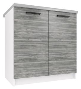 Kuchyňská skříňka Belini spodní 80 cm šedý antracit Glamour Wood s pracovní deskou TOR SD80/0/WT/GW/0/B1