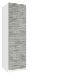 Vysoká kuchyňská skříňka Belini na vestavnou lednici 60 cm šedý antracit Glamour Wood TOR SSL60/0/WT/GW/0/E