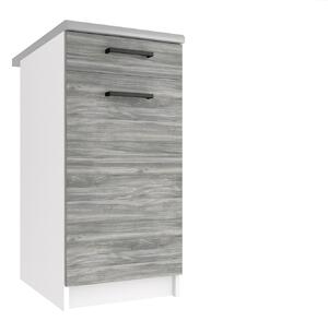 Kuchyňská skříňka Belini spodní se zásuvkami 40 cm šedý antracit Glamour Wood s pracovní deskou TOR SDSZ1-40/1/WT/GW/0/B1