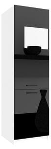 Vysoká kuchyňská skříňka Belini na vestavnou lednici 60 cm černý lesk INF SSL60/1/WT/B/0/B1