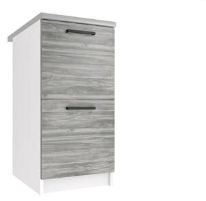Kuchyňská skříňka Belini spodní 40 cm šedý antracit Glamour Wood s pracovní deskou TOR SD2-40/0/WT/GW/0/B1
