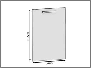 Panel na myčku Belini zakrytý 45 cm šedý mat TOR PZ45/1/WT/SR/0/B1
