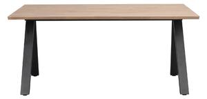 Rowico Home, Jídelní stůl z masivního dubu CARRADALE Oak/black, 170x100 cm | dub, přírodní, černá 120883
